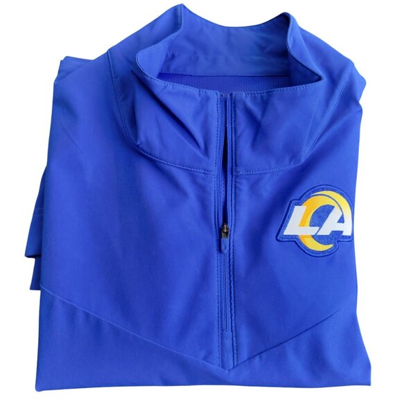 Men's Nike Royal Los Angeles Rams Sideline Coach Chevron Short Sleeve Jacket - Picture 4 of 12